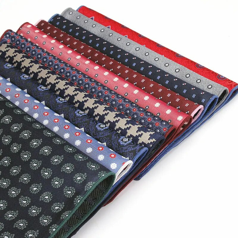 Paisley virágos férfi selyem szatén zseb négyzet alakú Hanky jacquard szőtt klasszikus esküvői zsebkendő Vintage Dot Hankies