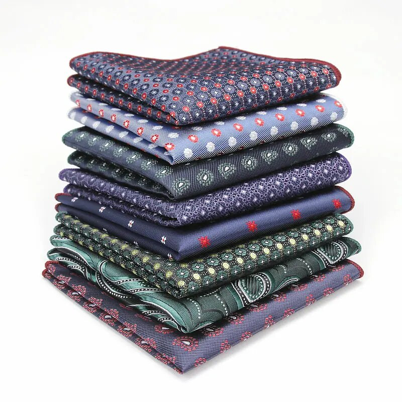 Paisley virágos férfi selyem szatén zseb négyzet alakú Hanky jacquard szőtt klasszikus esküvői zsebkendő Vintage Dot Hankies