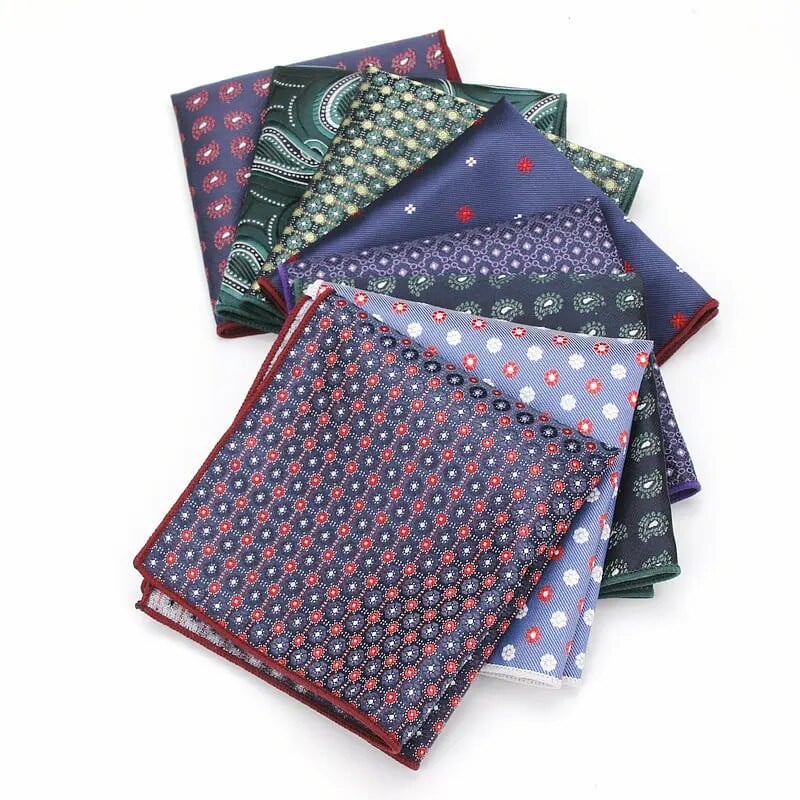 Paisley virágos férfi selyem szatén zseb négyzet alakú Hanky jacquard szőtt klasszikus esküvői zsebkendő Vintage Dot Hankies