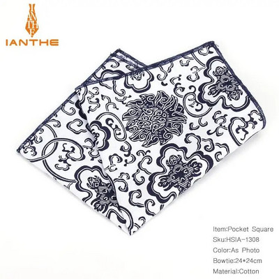 Vintažiniai nauji vyriški madingi medvilniniai gėlių raštai kišeniniai kvadratai vyrams, nosinaitė, vestuviniai, klasikiniai „hanky“ kostiumai, kišeniniai „hanky“