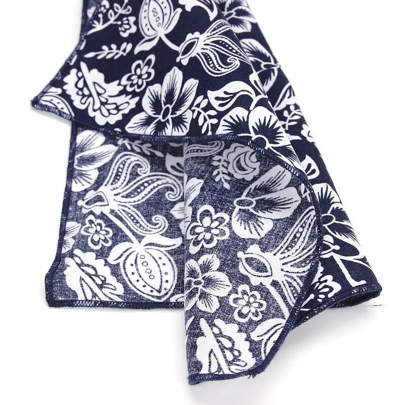 Vintažiniai nauji vyriški madingi medvilniniai gėlių raštai kišeniniai kvadratai vyrams, nosinaitė, vestuviniai, klasikiniai „hanky“ kostiumai, kišeniniai „hanky“