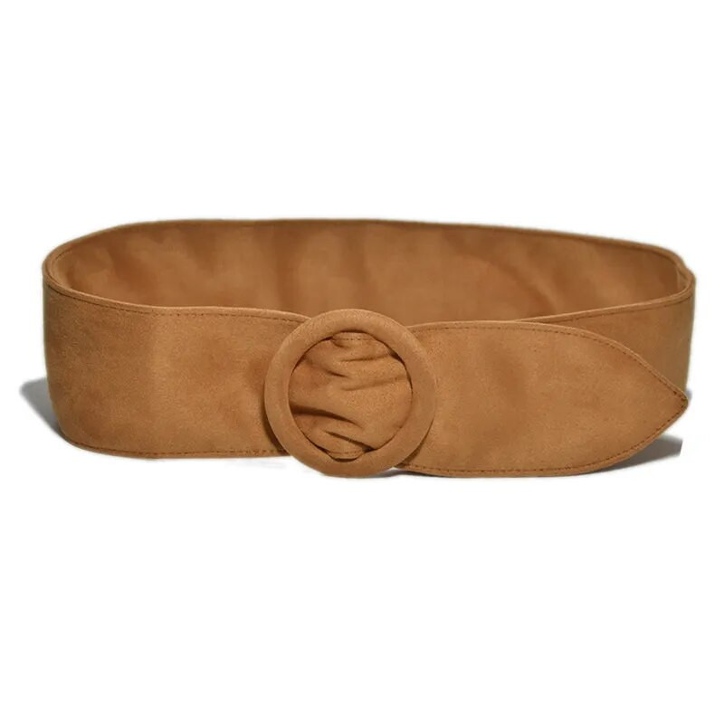 Kerek gombos velúr flanel öv női puha arc szélességű dekorációs pánt tervező bársony divat övek