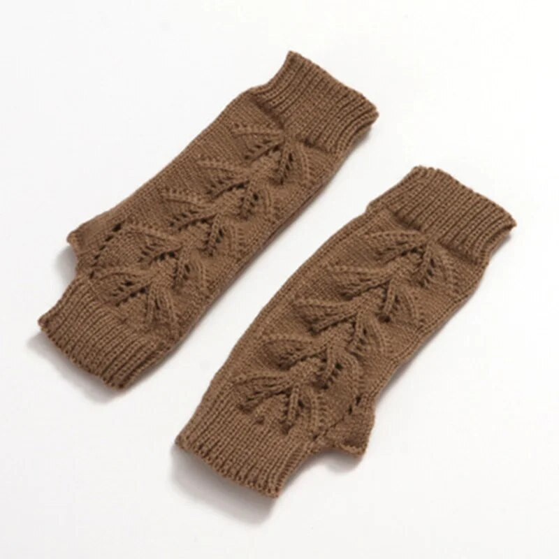 Moda femei lână moale tricot elastic Twist Hollow îngroșare mănuși calde unisex iarnă jumătate de deget cu ecran tactil mănuși de conducere L11