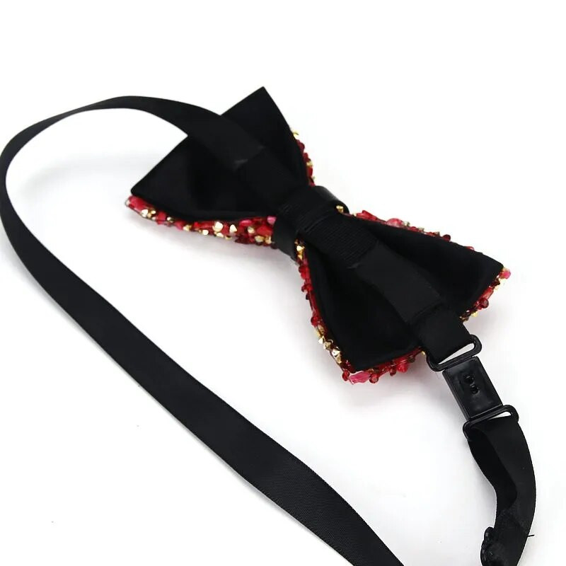 Luxus gyémánt csokornyakkendő férfiaknak csokornyakkendő pillangós csomó strasszos gallér nyakkendő kristálykő gyémánt esküvői csokornyakkendő nyakkendő