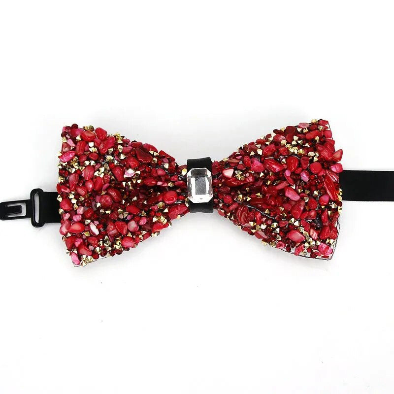 Luxus gyémánt csokornyakkendő férfiaknak csokornyakkendő pillangós csomó strasszos gallér nyakkendő kristálykő gyémánt esküvői csokornyakkendő nyakkendő