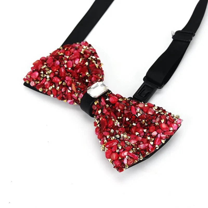 Luxus gyémánt csokornyakkendő férfiaknak csokornyakkendő pillangós csomó strasszos gallér nyakkendő kristálykő gyémánt esküvői csokornyakkendő nyakkendő