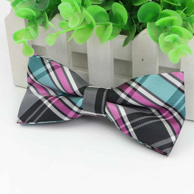 Klasszikus csíkos divat csokornyakkendő Vőlegény Férfi Színes Kockás Cravat Rács Férfi Házasság Pillangó Esküvői Csokornyakkendők