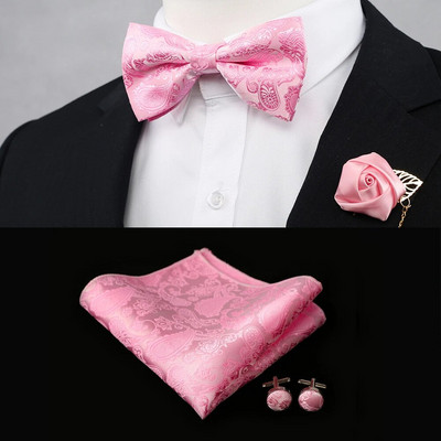 Új selyemvirágos üzleti csokornyakkendő férfi vintage lila piros fekete arany királykék esküvői csokornyakkendő négyzet alakú zsebkendő szett