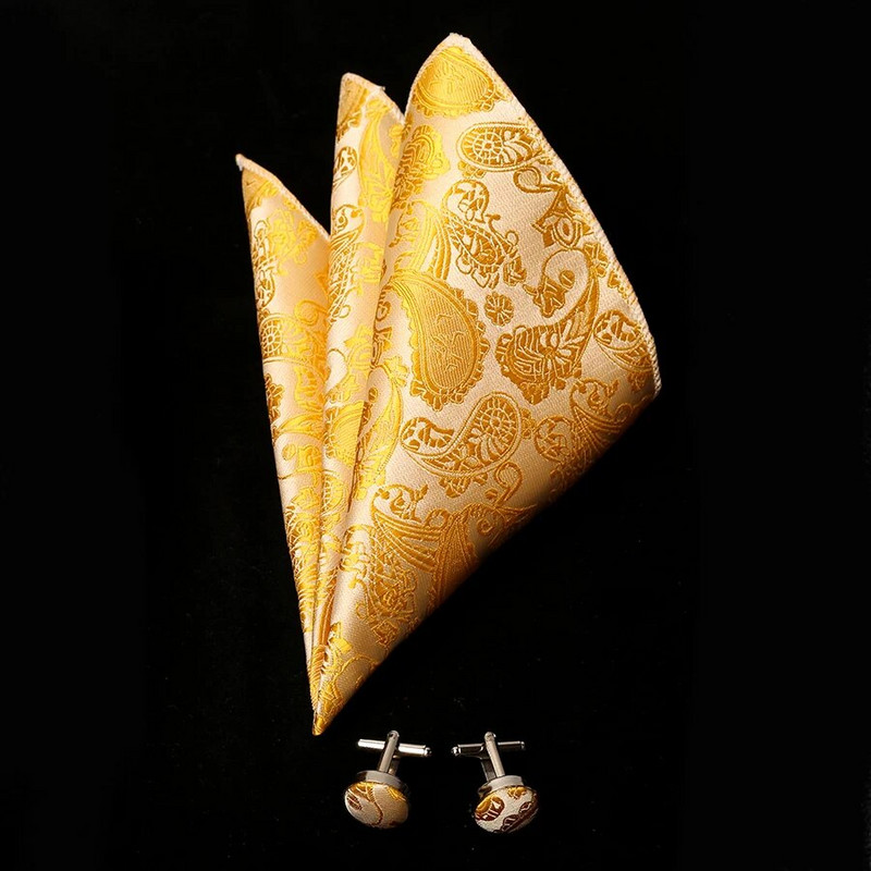 Új selyemvirágos üzleti csokornyakkendő férfi vintage lila piros fekete arany királykék esküvői csokornyakkendő négyzet alakú zsebkendő szett