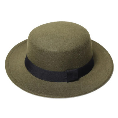 Cepure Sieviešu vilnas cilindriskā cepure Rudens un ziemas melna vintage džentlmeņu angļu stila plakana augšdaļa Aksesuāri Top cepure
