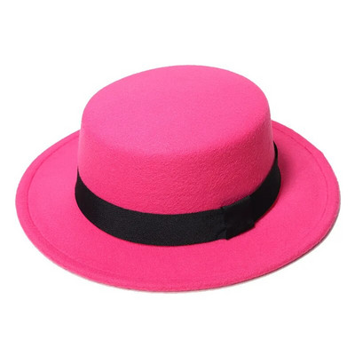 Cepure Sieviešu vilnas cilindriskā cepure Rudens un ziemas melna vintage džentlmeņu angļu stila plakana augšdaļa Aksesuāri Top cepure