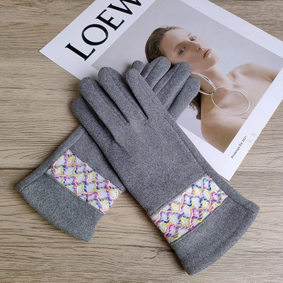 Női velúr bőr lánc strasszok bársony vastag érintőképernyős vezetési kesztyűk télen szabadtéri lovaglás teljes ujjal meleg ujjatlan ujjak