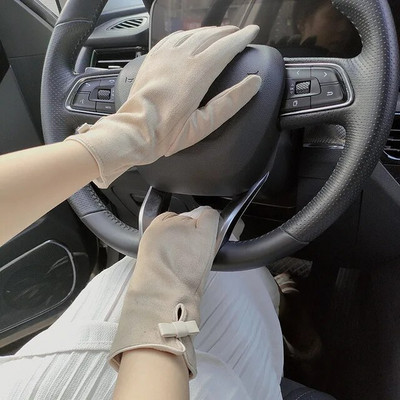 Női velúr bőr lánc strasszok bársony vastag érintőképernyős vezetési kesztyűk télen szabadtéri lovaglás teljes ujjal meleg ujjatlan ujjak