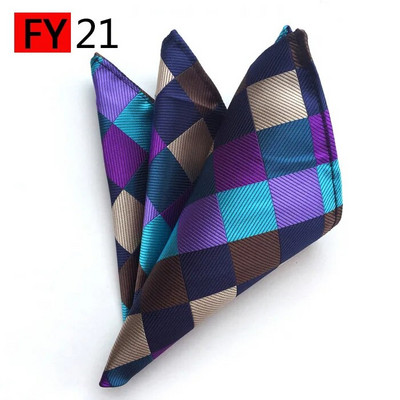 Modes Vīrieši Hanky Paisley Grid Zīda kabatas dvielis Ģeometrija Kāzu biznesa uzvalks Kabatlakats Zaļš kvadrātveida šalle Kakla lakats