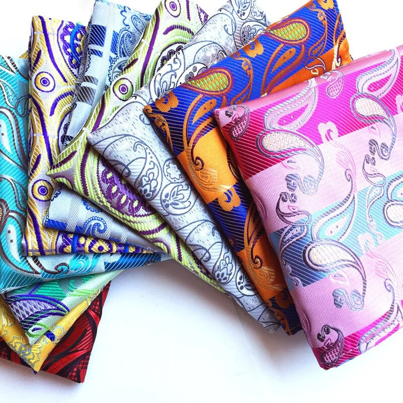 Modes Vīrieši Hanky Paisley Grid Zīda kabatas dvielis Ģeometrija Kāzu biznesa uzvalks Kabatlakats Zaļš kvadrātveida šalle Kakla lakats