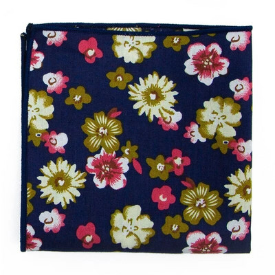 Kiváló minőségű férfi pamut nyomott virágos zsebtörölköző kis zsebkendő négyzet alakú Western kiegészítők zsebsál Hanky pamut