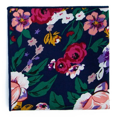 Kiváló minőségű férfi pamut nyomott virágos zsebtörölköző kis zsebkendő négyzet alakú Western kiegészítők zsebsál Hanky pamut