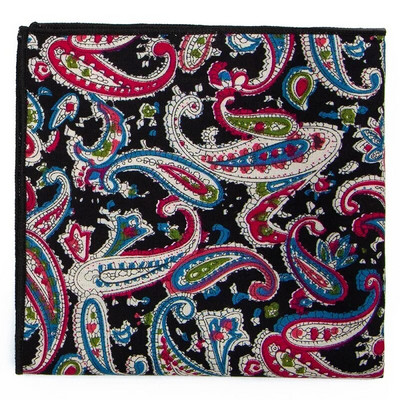 Kiváló minőségű férfi pamut nyomott virágos zsebtörölköző kis zsebkendő négyzet alakú Western kiegészítők zsebsál Hanky pamut