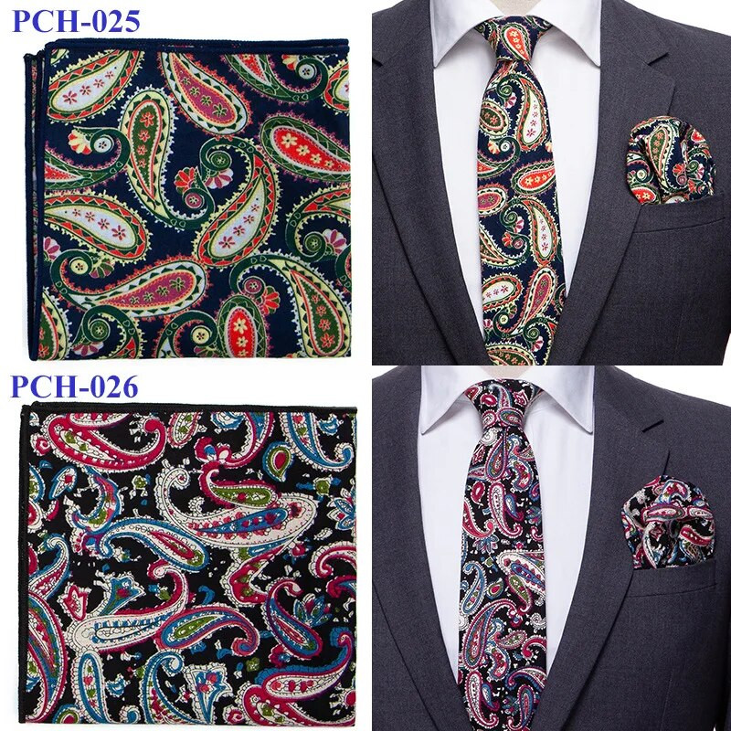 Kiváló minőségű férfi pamut nyomott virágos zsebtörölköző kis zsebkendő négyzet alakú Western kiegészítők zsebsál Hanky pamut