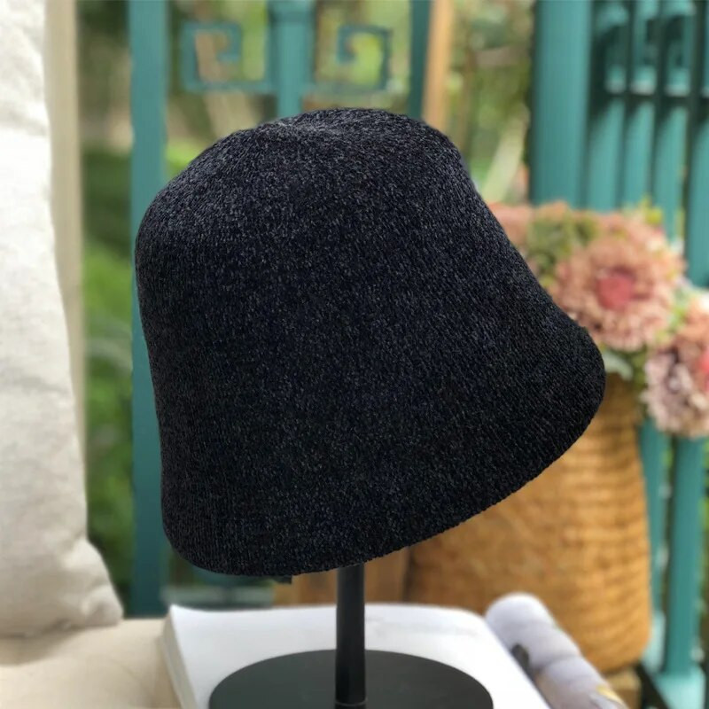 MAXSITI U Fekete zsenília kupola Vödörsapka Női divat Harajuku halászkalap ősz tél alkalmi meleg sokoldalú mosdókalap