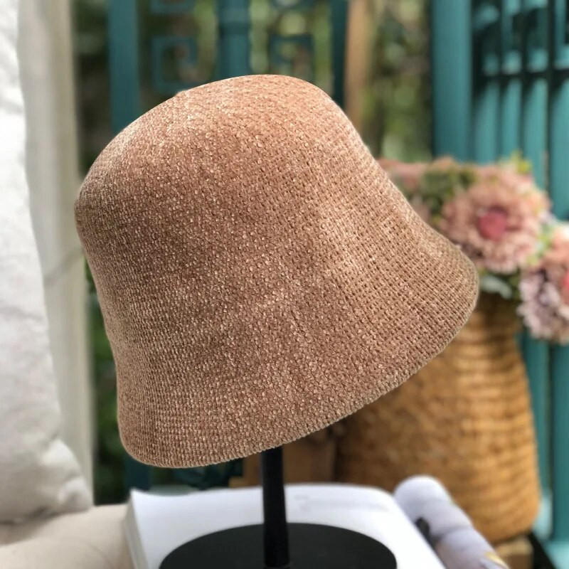 MAXSITI U Fekete zsenília kupola Vödörsapka Női divat Harajuku halászkalap ősz tél alkalmi meleg sokoldalú mosdókalap