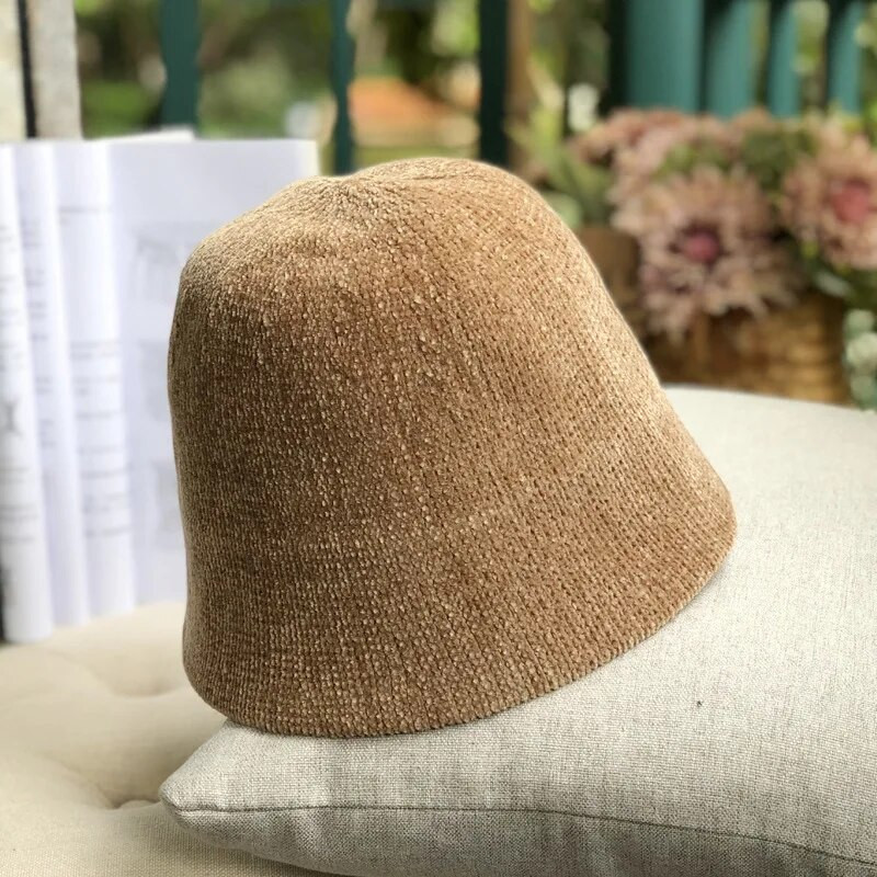 MAXSITI U Fekete zsenília kupola Vödörsapka Női divat Harajuku halászkalap ősz tél alkalmi meleg sokoldalú mosdókalap