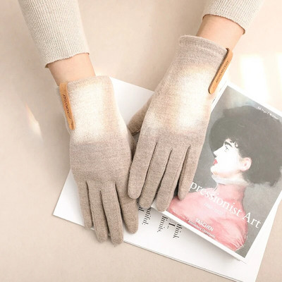 Korea ühevärviline õues ratsutamine pluss sametist soojad kindad naistele talvepaks villane kašmiir puuteekraaniga sõidukindad S138