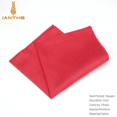 Vintage jauns vīriešu modes kokvilnas vienkrāsains konfekšu krāsas kabatas kvadrāts vīriešiem kabatlakats kāzu klasisks Hanky kostīmi kabatas Hankies