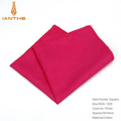 Vintage jauns vīriešu modes kokvilnas vienkrāsains konfekšu krāsas kabatas kvadrāts vīriešiem kabatlakats kāzu klasisks Hanky kostīmi kabatas Hankies