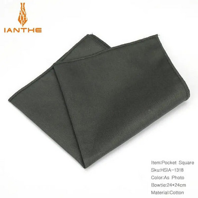 Vintage jauns vīriešu modes kokvilnas vienkrāsains konfekšu krāsas kabatas kvadrāts vīriešiem kabatlakats kāzu klasisks Hanky kostīmi kabatas Hankies