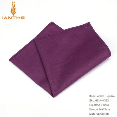 Vintage jauns vīriešu modes kokvilnas vienkrāsains konfekšu krāsas kabatas kvadrāts vīriešiem kabatlakats kāzu klasisks Hanky kostīmi kabatas Hankies