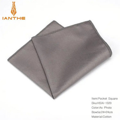 Vintage jauns vīriešu modes kokvilnas vienkrāsains konfekšu krāsas kabatas kvadrāts vīriešiem kabatlakats kāzu klasisks Hanky kostīmi kabatas Hankies