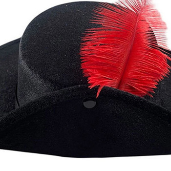 Ανδρικό καπέλο Fedora Gentleman για χειμερινό φθινόπωρο Κομψό καπέλο τζαζ εκκλησίας με τσόχα ενηλίκων με ντεκόρ με πούπουλα λήψη φωτογραφίας