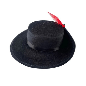 Ανδρικό καπέλο Fedora Gentleman για χειμερινό φθινόπωρο Κομψό καπέλο τζαζ εκκλησίας με τσόχα ενηλίκων με ντεκόρ με πούπουλα λήψη φωτογραφίας