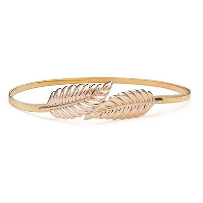 Pojasevi u obliku cvjetnog lišća za žene Dizajner vjenčanja Elastični djevojački rastezljivi uski pojas oko struka Pojas za pletenice Metalni ženski pojas ceinture