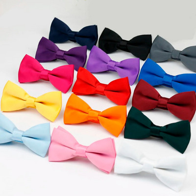 Férfi csokornyakkendő rugalmas csokornyakkendő sima nyakkendő puha matt pillangós dekoratív mintás egyszínű nyakkendők