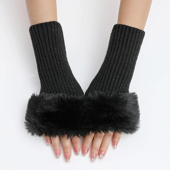 Φίνος κόκκος κοντά μάλλινα γάντια Νέα χειμωνιάτικα μάλλινα γάντια γυναικεία ψεύτικα μανίκια πλεκτά ζεστασιά εκτεθειμένα μανίκια χωρίς δάχτυλα