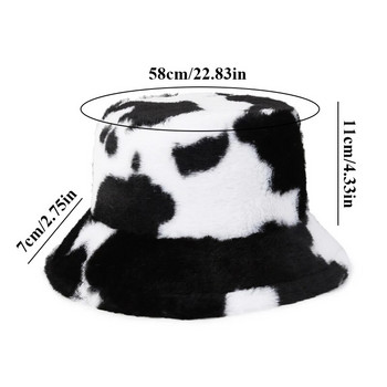 Φθινόπωρο Χειμώνας Faux Fur Cap Fluffy Cow Bocket Καπέλα Γυναικεία Ζεστά Καπέλα Ψαράς Μαλακό βελούδινο βελούδινο καπέλο σκι Κορίτσι για εξωτερικούς χώρους Παναμά