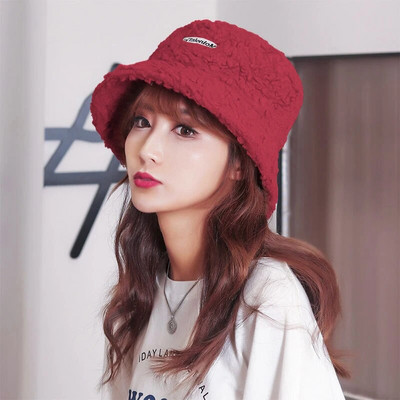 Rudens ziema mākslīgās kažokādas cepure Pūkaina govs apdruka Spains cepures sievietēm silta zvejnieka cepure Mīksta samta plīša slēpošanas cepure meitene āra Panama