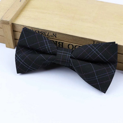 Karirana muška leptir-kravata Fleksibilna leptir-mašna Glatka kravata Mekana prugasta leptir ukrasni uzorak Šarene kravate