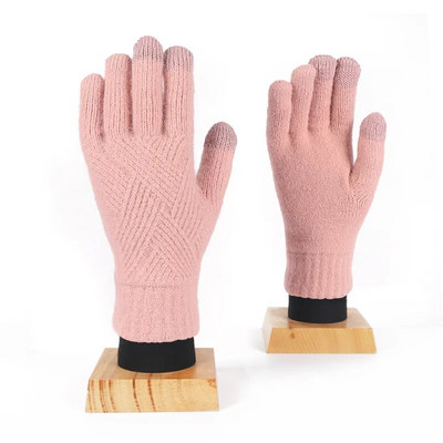 Μόδα Κασμίρ Γυναικεία Ανδρικά Χειμερινά Κασμίρ Ψυχρή προστασία διπλής στρώσης Πύκνωσης Ζεστή οθόνη αφής πλεκτά μάλλινα γάντια