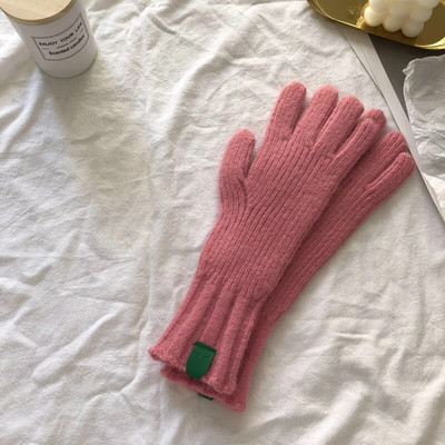 Zimske čiste boje Pletene rukavice Ženske zaslonske studentske jahaće Tople rukavice s podijeljenim prstima Božićni dar za par za žene