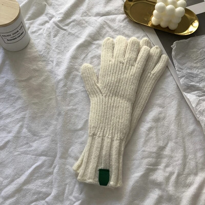 Zimske čiste boje Pletene rukavice Ženske zaslonske studentske jahaće Tople rukavice s podijeljenim prstima Božićni dar za par za žene