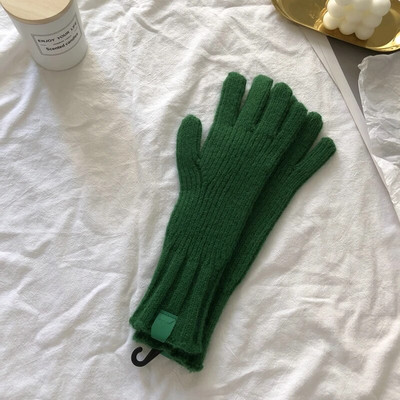 Zimske čiste boje Pletene rukavice Ženske zaslonske studentske jahaće Tople rukavice s podijeljenim prstima Božićni dar za par za žene