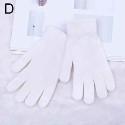 1 Pāris ziemas sieviešu kašmira trikotāžas cimdi Rudens roku sildītājs bieza odere ar pilniem pirkstiem dūraiņi slēpošanai īsi plaukstas cimdi