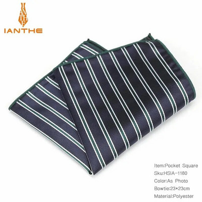 Luksuzni muški rupčić s točkastim prugama s cvjetnim poliesterskim maramicama Muška maramica s poslovnim džepom na prsima Džep za ručnike