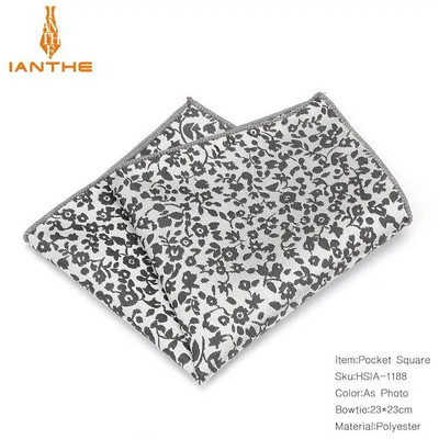 Luksuzni muški rupčić s točkastim prugama s cvjetnim poliesterskim maramicama Muška maramica s poslovnim džepom na prsima Džep za ručnike