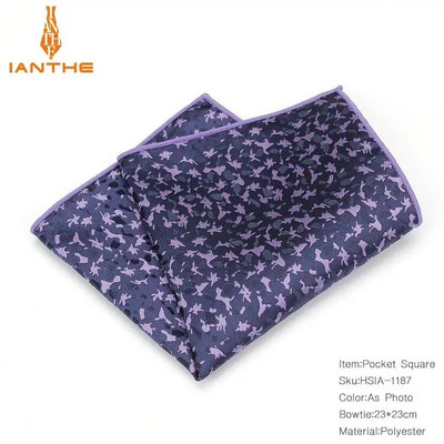 Luksuzni muški rupčić s točkastim prugama s cvjetnim poliesterskim maramicama Muška maramica s poslovnim džepom na prsima Džep za ručnike