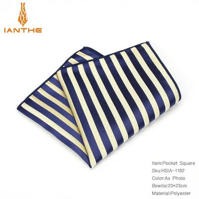 Luksuzni muški rupčić s točkastim prugama s cvjetnim poliesterskim maramicama Muška maramica s poslovnim džepom na prsima Džep za ručnike