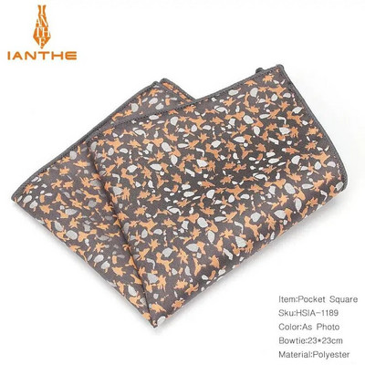 Luksuzni muški rupčić s točkastim prugama s cvjetnim poliesterskim maramicama Muška maramica s poslovnim džepom na prsima Džep za ručnike